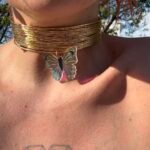 Iridesa Butterfly Choker με χειροποίητη πεταλούδα από plexiglass