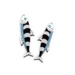 Handmade sardine plexiglass earrings