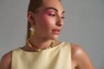 Lemon Poetry Earrings από plexiglass, ξύλο και πέρλες