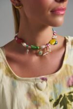 Tropical Treasure Necklace with colorful stones and ocean charms