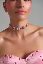 Colorful statement necklace with hearts