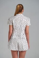 Heartline Puff Shirt – Heart Print Puff Sleeve Shirt - Image 2