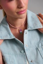 Parrot Mirror Necklace inspired by tropical birds