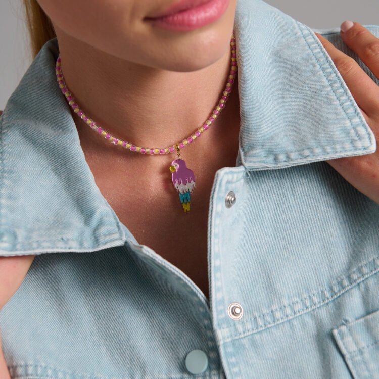 Parrot Mirror Necklace inspired by tropical birds