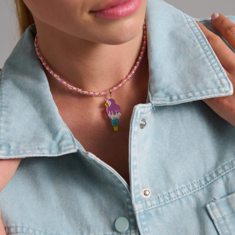 Parrot Mirror Necklace inspired by tropical birds