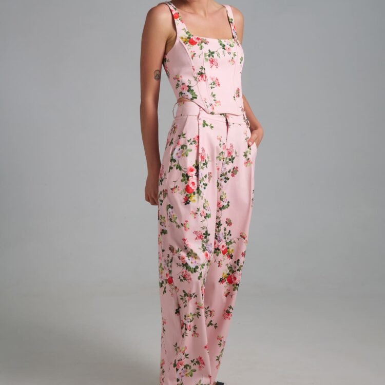 Women's pink floral summer set