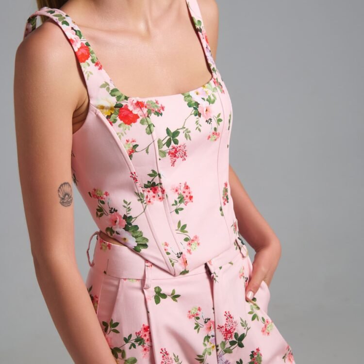 Rosalie Bloom floral pink top and pants set