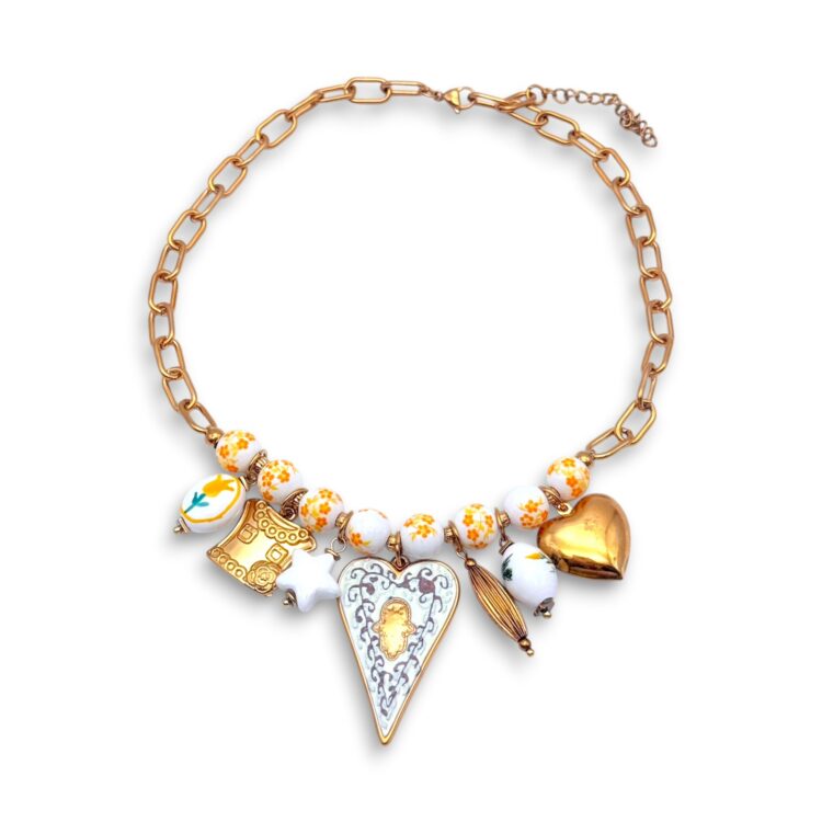 Belladonna – Charm Necklace with Ceramic Beads & Vintage Charms