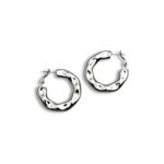 Organic Silver ατσάλινοι κρίκοι με οργανική υφή.