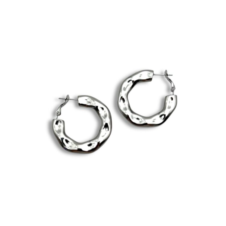 Organic Silver ατσάλινοι κρίκοι με οργανική υφή.