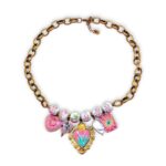 Milagro Heart Necklace χειροποίητο κολιέ με Sacred Heart και charms.
