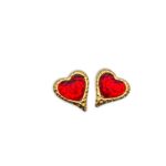Ruby Heart stainless steel earrings with ruby red resin heart.