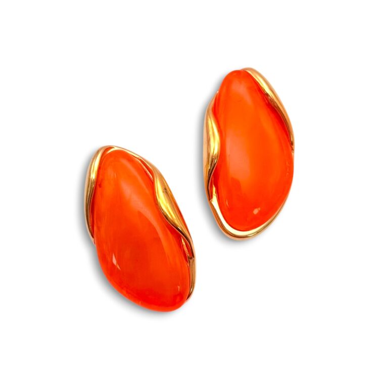 Noelle Coral ατσάλινα σκουλαρίκια με coral marble εφέ