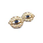 Eye of Helios stainless steel protective eye earrings.
