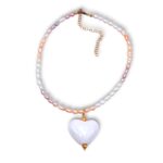 Aveline – Freshwater Pearl Necklace with Ceramic Heart