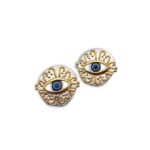 Eye of Helios ατσάλινα σκουλαρίκια με μάτι προστασίας.