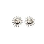 Sun Mini Silver ατσάλινα σκουλαρίκια ήλιος.