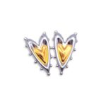 Vera Heart Mix δίχρωμα σκουλαρίκια καρδιά από ανοξείδωτο ατσάλι.