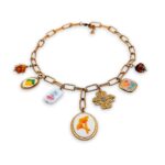 Stitched Memories Necklace handmade embroidered charm necklace.