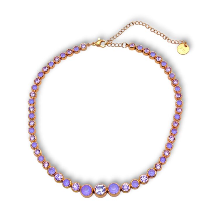 Rainbow Queen Purple – Purple & Clear Zircon Choker