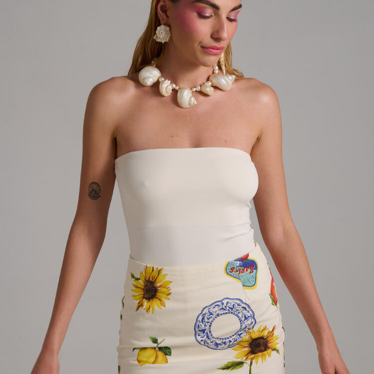 Amalfi Sun mini φούστα με Mediterranean print