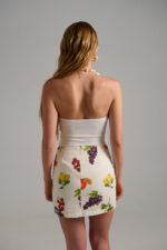 Women's mini skirt with Mediterranean fruit print