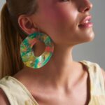 Palette hand-sculpted plexiglass statement earrings