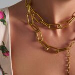 Empire Gold chunky stainless steel necklace.
