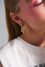 Triple Eclipse Gold stainless steel triple hoop earrings