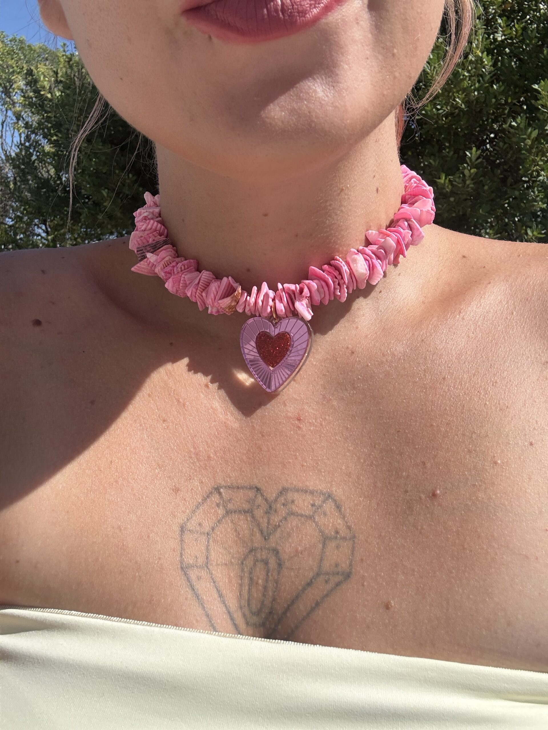 img_4905 Chips Heart Pink Necklace - Sheshell chips - Image 1