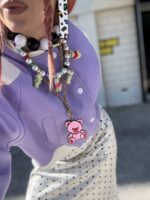 Teddy Pop Necklace – Handmade Mother of Pearl Necklace with Colourful Beads & Teddy Bear Charms - Image 2
