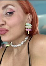 Dream Direction handmade plexiglass earrings with colourful Dreams Know A Way directional signs