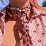 Funk Da Queen Silk & Hearts multifunctional scarf and pearl jewellery set